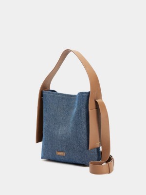 Songmont Drippy Medium Women's Tote Bags Blue | TGK5644QN